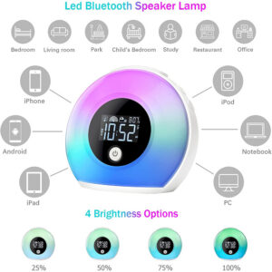 Wireless LED Night Lamp Alarm Clock and Bluetooth Speaker- USB Charging_9
