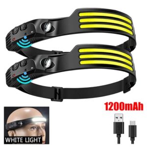 COB LED Headlamp Induction Head Lamp Outdoor Camping Fishing Sensor Headlight_6