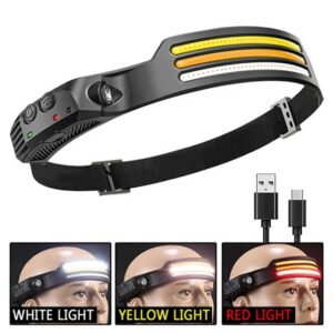 COB LED Headlamp Induction Head Lamp Outdoor Camping Fishing Sensor Headlight_7