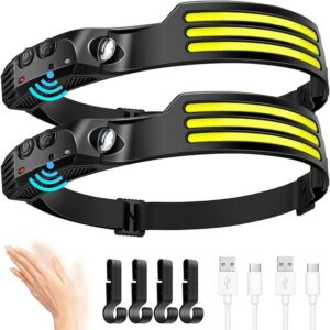 COB LED Headlamp Induction Head Lamp Outdoor Camping Fishing Sensor Headlight_0