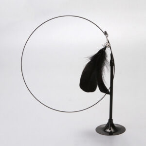 Long Suction Cup Pole Interactive Bell and Feather Wand Cat Teaser Toy_7