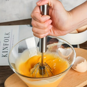 Stainless Steel Egg Beater Durable Semi-Automatic Mixer_0