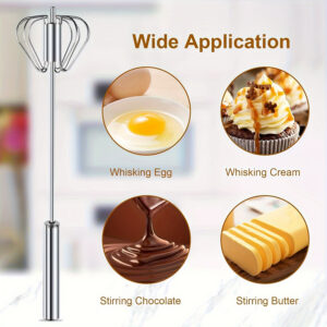 Stainless Steel Egg Beater Durable Semi-Automatic Mixer_4