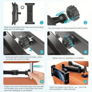 Car Headrest Tablet Holder_4