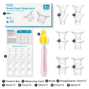 Electric Breast Pumps Nipple Tunnel Narrow Connector Silicone Flange Inserts_5