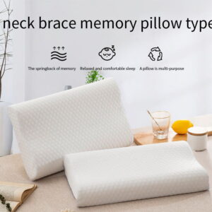Knitted Fabric Polyurethane Slow Rebound Memory Foam Pillow_0