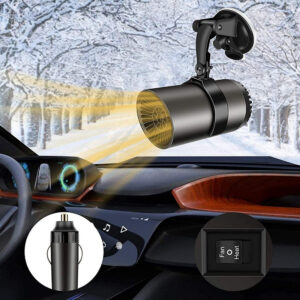 2 IN 1 Portable 12V Fast Car Heater Windshield Defogger and Defroster with Suction Holder Cigarette Lighter Plugged-In_9