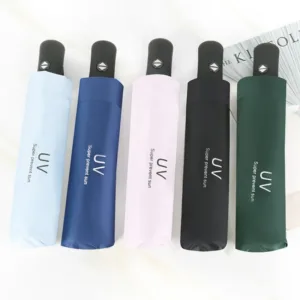 Automatic Vinyl Sun Umbrella, Rain and UV Protection, Sun Protection Parasol, Female Folding Umbrella.