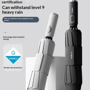 Fully automatic extra-large umbrella, thickened, reinforced, windproof, designed for heavy rain, reverse folding umbrella