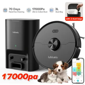 3-in-1 Robot Vacuum and Mop | 6000Pa Strong Suction, 3.0L Dust Bag, 70-Day Self-Emptying, 360° PSD Obstacle Avoidance,